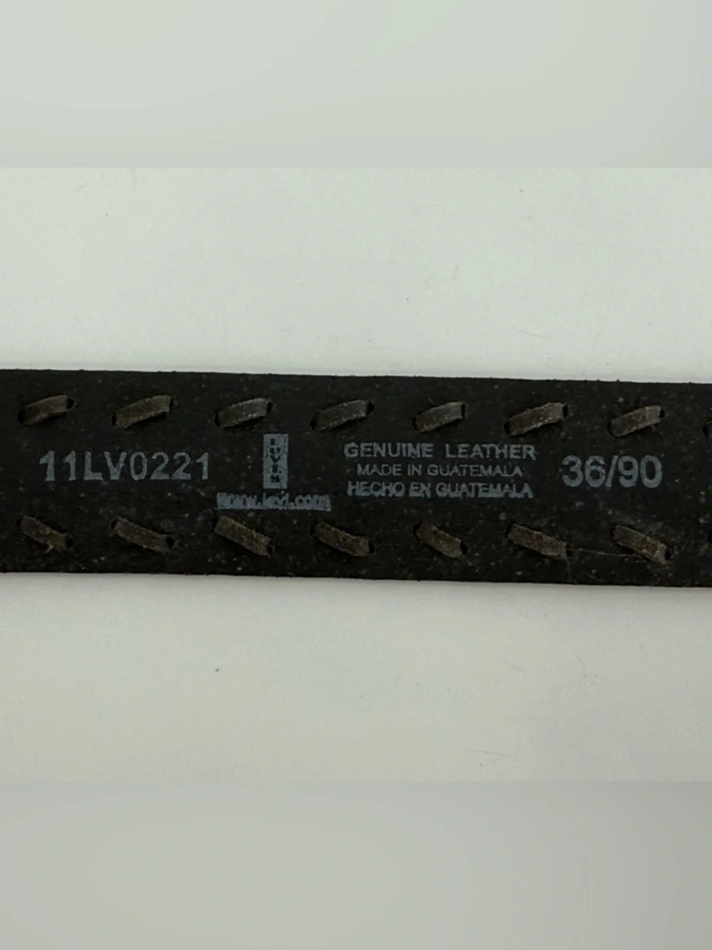 Levi’s Black Laced Leather Belt 36 - Picture 4 of 8